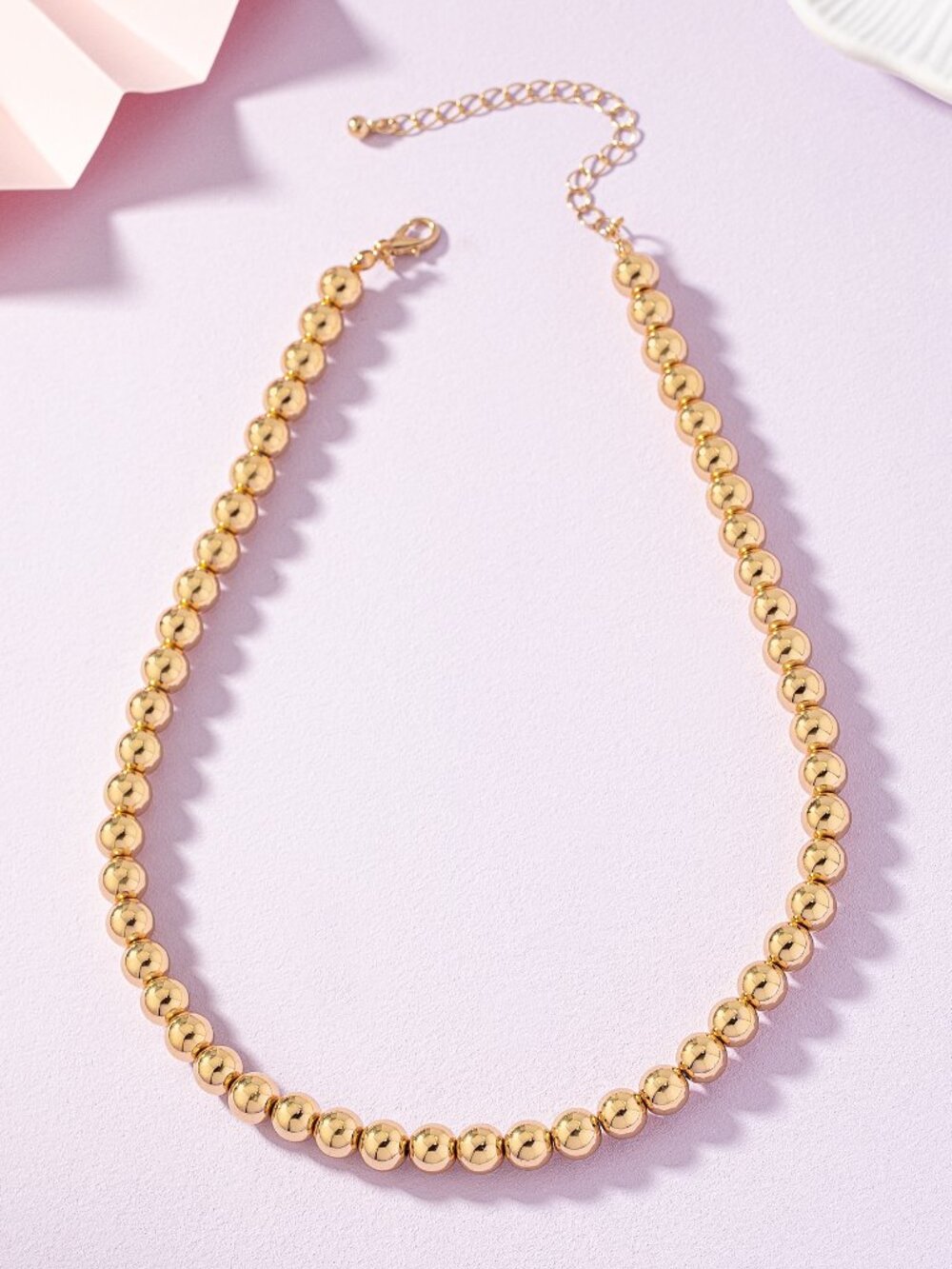 Yellow Gold Casual Women's Classic Beaded Necklace - Picture 2 of 4